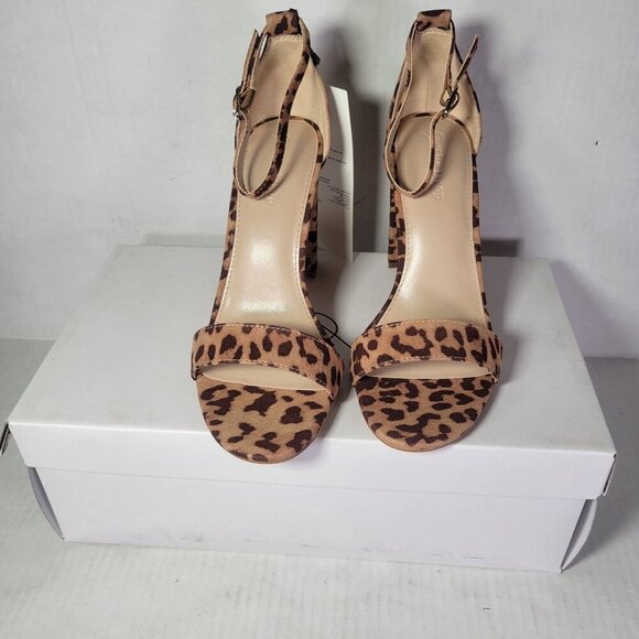 The Drop Rebecca Leopard Print Open Toe 4" Block Heel Sandals Size 6.5 - Picture 7 of 9